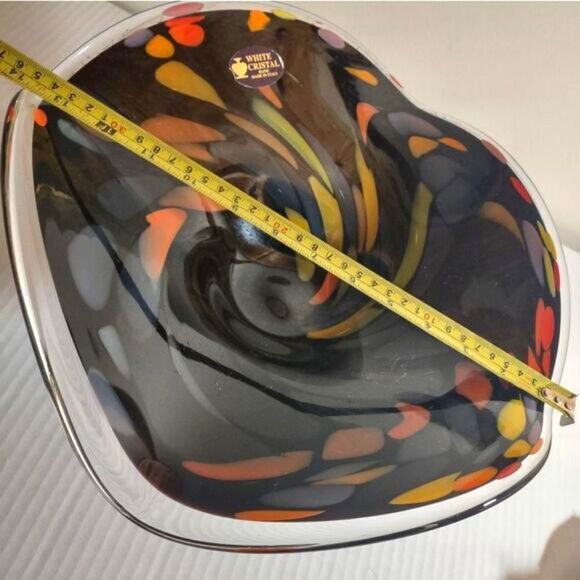 👍 Large Hand Blown Italian Glass Vase Dish. C5 - Picture 3 of 5